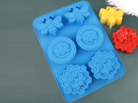 Molde silicona 6 jabones MIEL